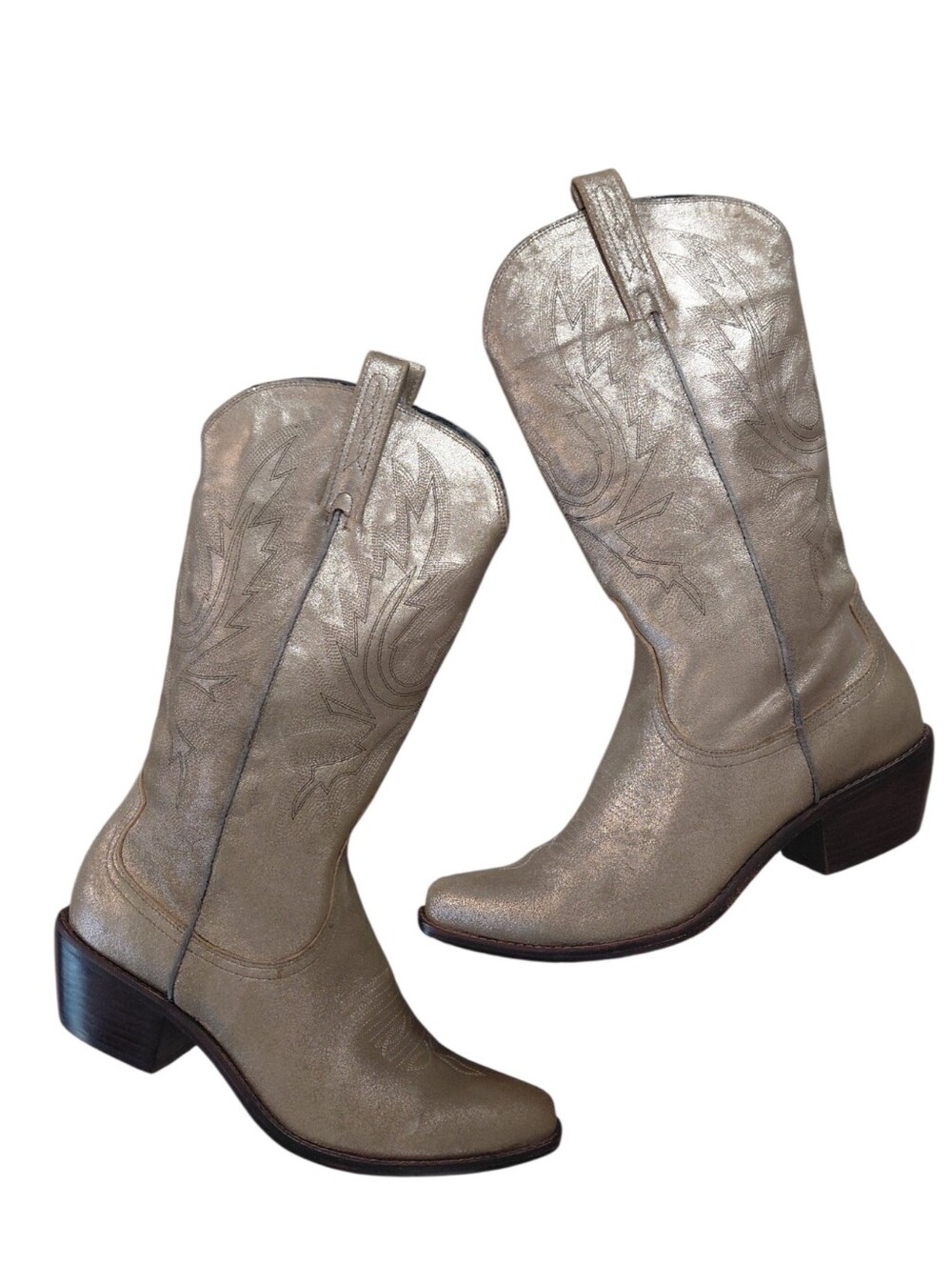 Rowen Metallic Gold Cowboy Boots Women's Size 8 Cowgirl Boots